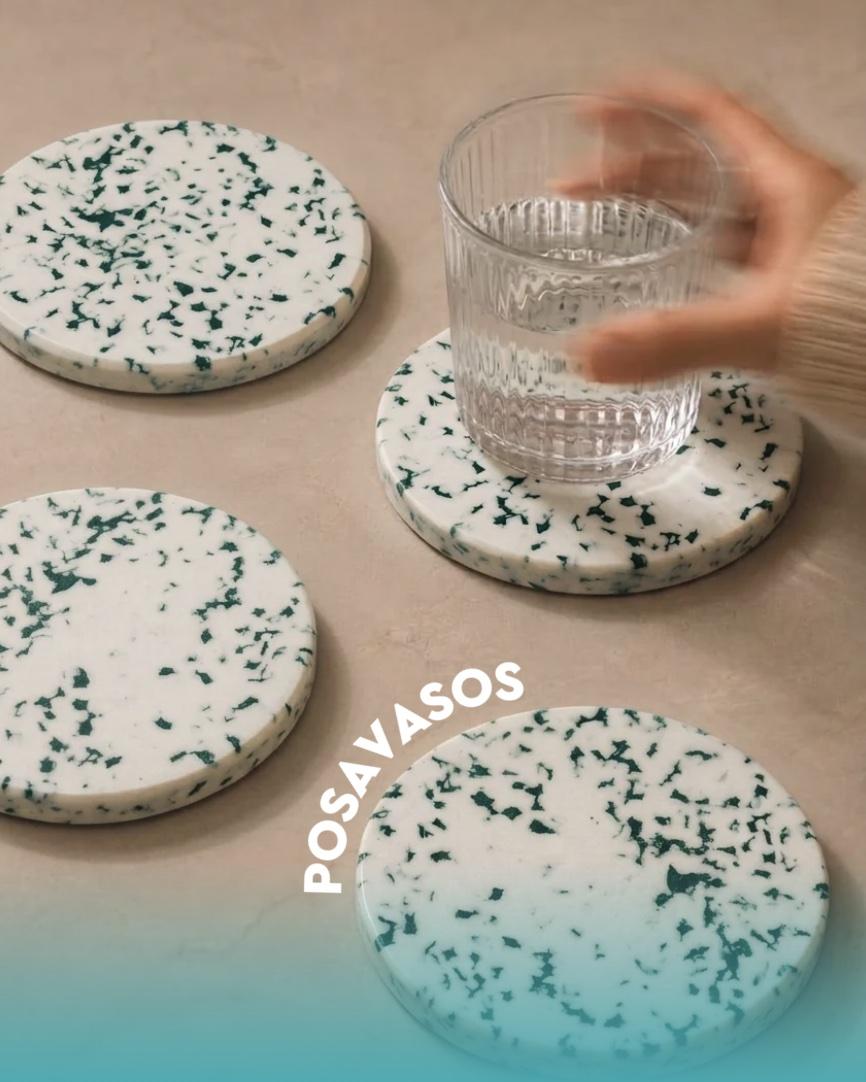 Posavasos Marsella · Pack de 4 · acabado Marsella en ambiente